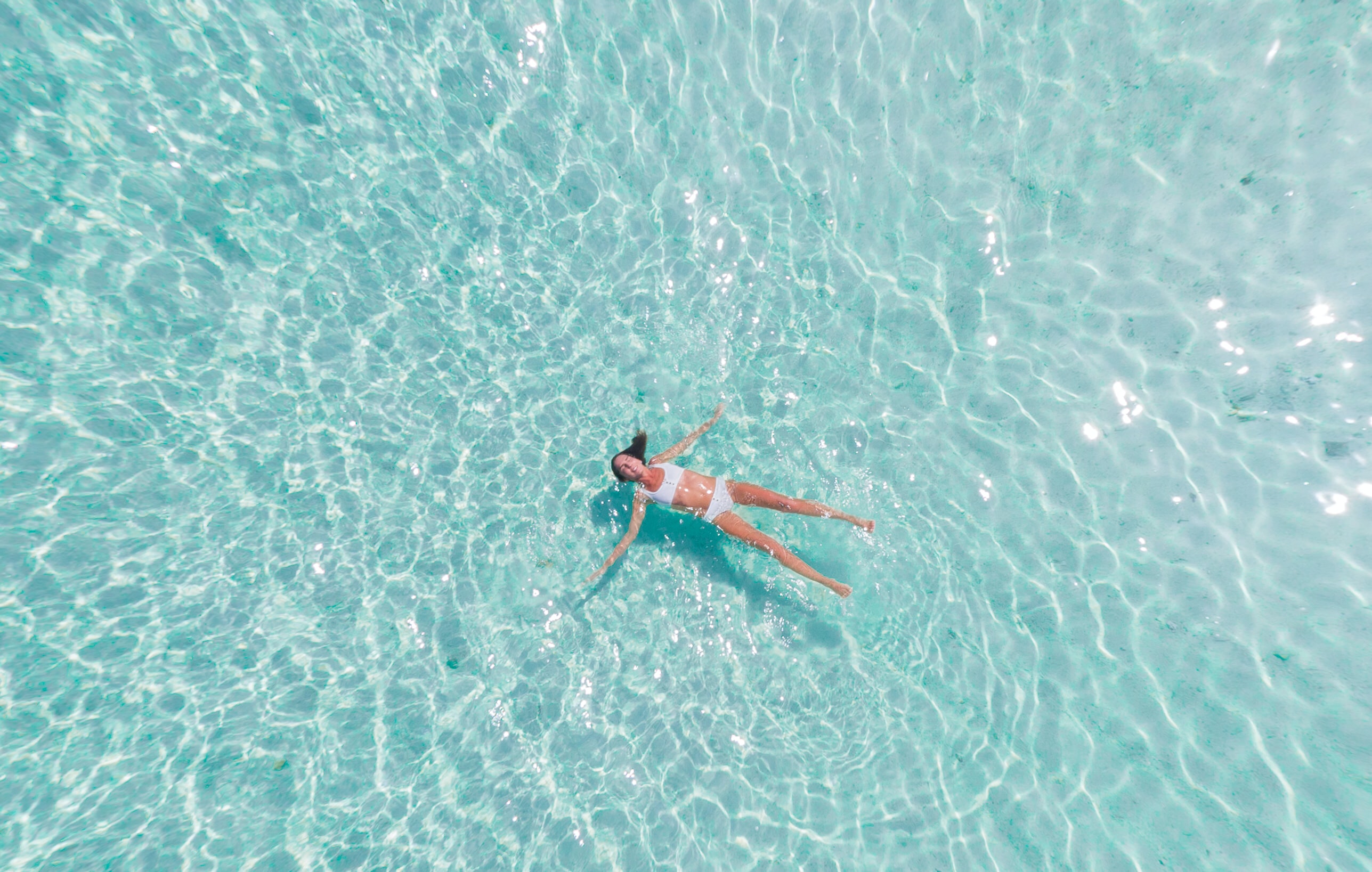 a person swimming in the water